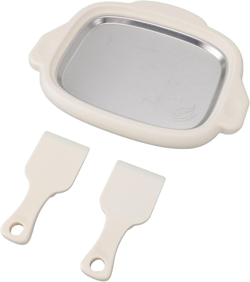 GOTOTOP Roll Ice Cream Machine Stainless Steel Ice Frying Machine, Rolled Ice Cream Maker, Efficient Cool Plate with 2 Shovels for Home Use,Fried Yogurt Machine, Stir Fried Yogurt Machine (#2) - Image 1